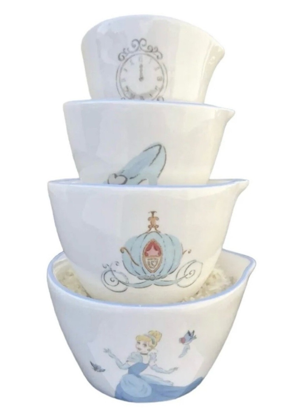 Rae Dunn Disney Cinderella Nesting Bowls Set of 4 Artisan Collection New